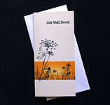 Orange Get Well  Soon Wildflowers - Handcrafted Get Well Soon Card - dr16-0057